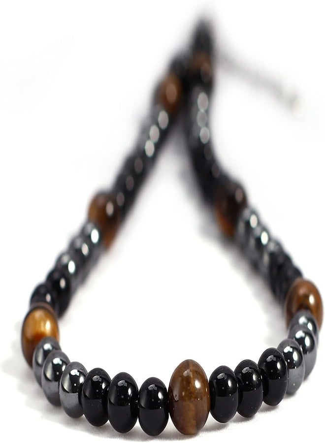ULVEOL Triple Protection Necklace With Genuine Stone Tiger Eye Black Obsidian and Hematite - Bad Energy Protection Beads Crystal Necklace for Men and Women - Anxiety Relief Items for Teens - Image 5